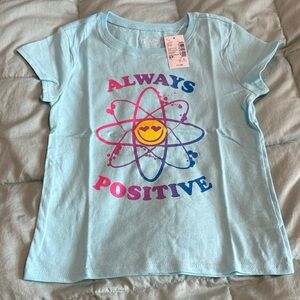 The Children's Place Always Positive Tee - Light Blue with Pink and Yellow